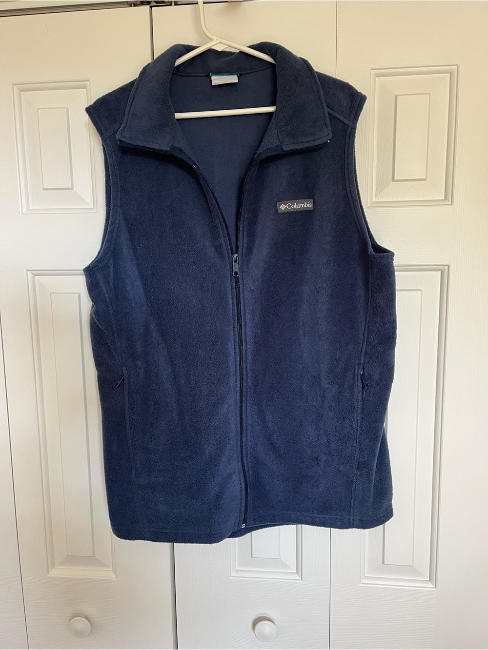 Columbia Deep Navy Fleece Vest with Logo